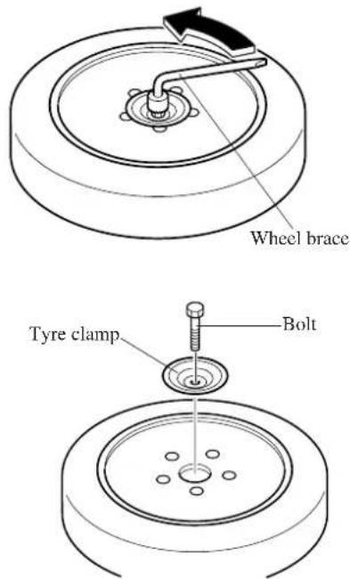 Wheel brace Tyre clamp Bolt