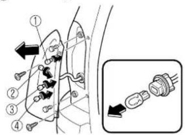 Diagram showing a mechanical component with numbered parts and directional arrows indicating movement or assembly.