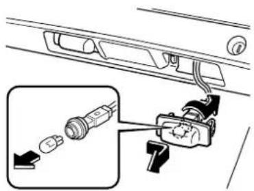 Diagram showing car door handle and connector with labeled parts, including a zoomed-in detail view.