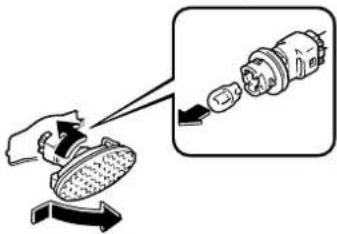 Diagram showing a hand inserting a plug into a socket, with an arrow indicating the process.