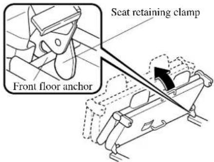 Seat retaining clamp Front floor anchor