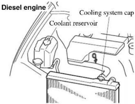 Diesel engine Coolant reservoir Cooling system cap