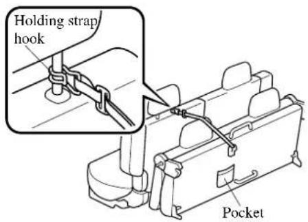 Holding strap hook Pocket