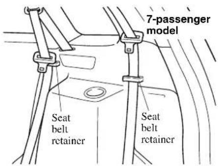 7-passenger model Seat belt retainer Seat belt retainer