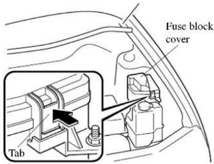 Fuse block cover Tab