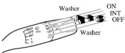 Washer ON INT OFF MIST OFF INT 2 ON INT OFF Washer