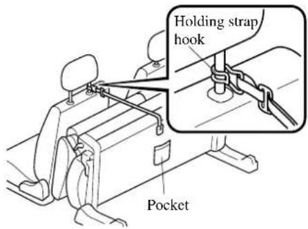 Holding strap hook Pocket