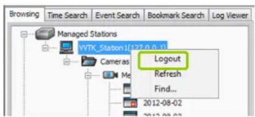 Browsing Time Search Event Search Bookmark Search Log Viewer Managed Stations WTK_Station1(122.0.0.1) Cameras Me Logout Refresh Find... 2012-08-02 2012-08-03