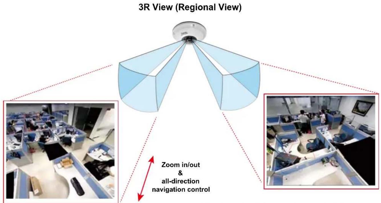 3R View (Regional View) Zoom in/out & all-direction navigation control