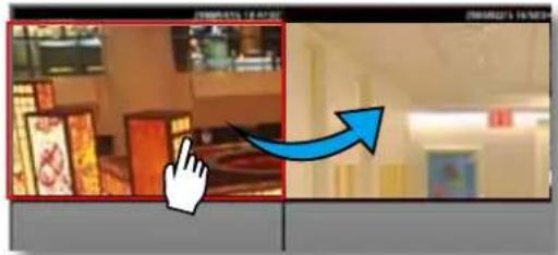 Screenshot of a software interface showing a hand cursor clicking a box, with an arrow pointing to a document or folder.