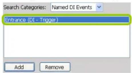 Search Categories: Named DI Events Entrance (DI - Trigger) Add Remove