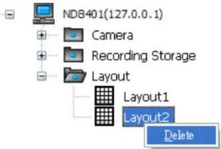 ND8401(127.0.0.1) Camera Recording Storage Layout Layout1 Layout2 Delete