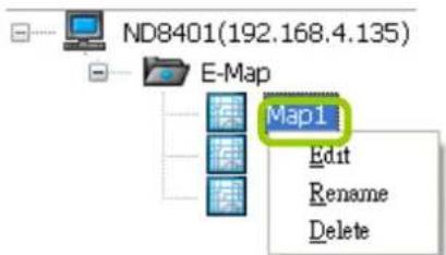 ND8401(192.168.4.135) E-Map Map1 Edit Rename Delete