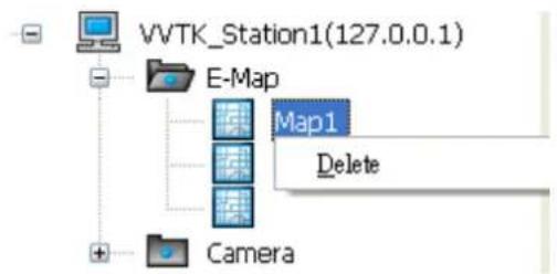 VVTK_Station1(127.0.0.1) E-Map Map1 Delete Camera