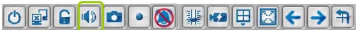 Toolbar with various security and media-related icons including power, lock, camera, and directional arrows