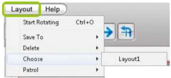 Layout Help Start Rotating Ctrl+O Save To Delete Choose Layout1 Patrol