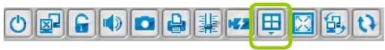 Toolbar with icons representing media and software functions, including playback, lock, image, printer, and zoom