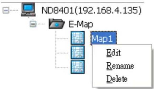 ND8401(192.168.4.135) E-Map Map1 Edit Rename Delete