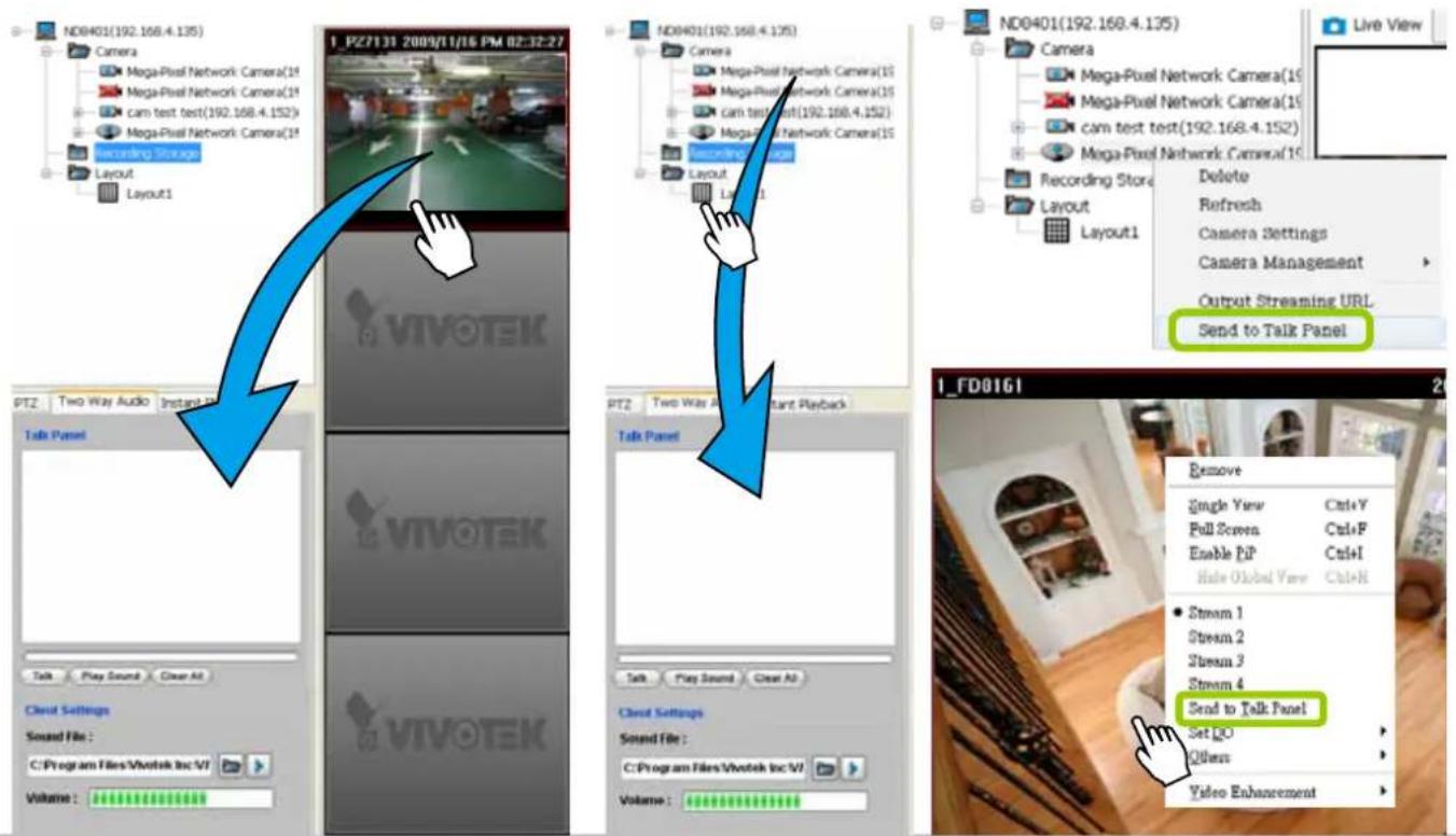 ND0401(192.168.4.135) Camera Mega-Pixel Network Camera(1) Mega-Pixel Network Camera(1) cam test test(192.168.4.152) Mega-Pixel Network Camera(1) Recording Storage Layout Layout1 PTZ Two Way Audio Instant Pack Talk Panel Talk Play Sound Clear All Cloud Settings Sound File : C:\Program Files\Vivotek Inc.VI Volume : VIVOTEK PZ7131 2009/11/16 PM 02:32:27 ND0401(192.168.4.135) Camera Mega-Pixel Network Camera(1) Mega-Pixel Network Camera(1) cam test test(192.168.4.152) Mega-Pixel Network Camera(1) Recording Storage Layout Layout 1 PTZ Two Way A Instant Playback Talk Panel Talk Play Sound Clear All Cloud Settings Sound File : C:\Program Files\Vivotek Inc.VI Volume : VFD01G1 Remove Single View Ctrl+Y Full Screen Ctrl+F Enable PIP Ctrl+I Hide Global View Ctrl+H Stream 1 Stream 2 Stream 3 Stream 4 Send to Talk Panel Set GO Other Video Enhancement