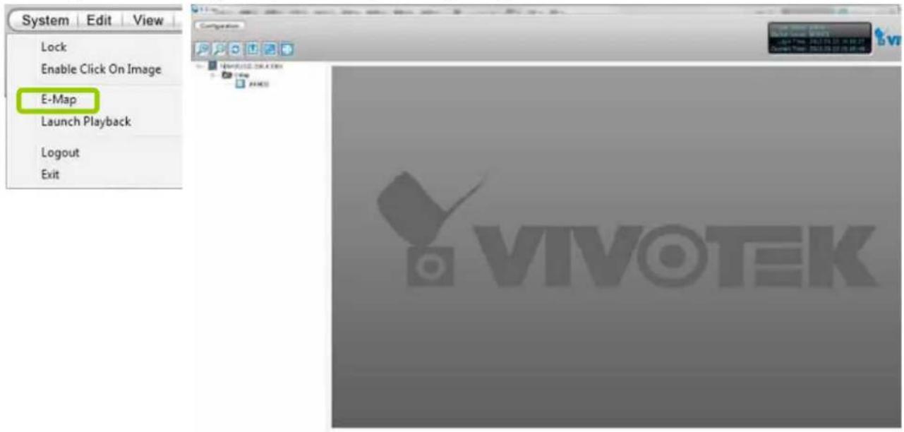 System Edit View Lock Enable Click On Image E-Map Launch Playback Logout Exit