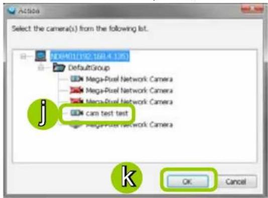 Select the camera(s) from the following list. NDBM01(192.168.4.135) DefaultGroup Mega-Pixel Network Camera Mega-Pixel Network Camera Mega-Plus Network Camera cam test test Mega-Plus Network Camera OK Cancel
