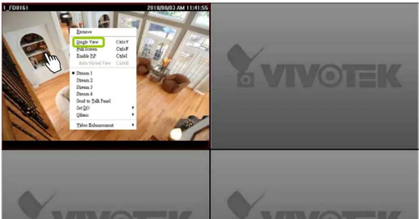 1_FD0161 2010/08/03 AM 11:41:55 Remove Single View Ctrl+Y Full Screen Ctrl+F Enable NP Ctrl+I Make Global View Ctrl+H Stream 1 Stream 2 Stream 3 Stream 4 Send to Talk Panel Set QO > Others > Video Enhancement >