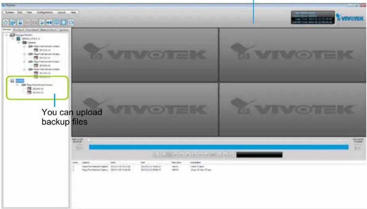 You can upload backup files