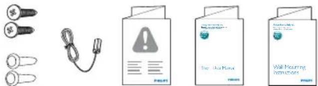 Illustration showing four different types of medical or dental equipment: a set of small keys, a cable with warning symbol, a clipboard labeled 'Bip: Use Menu', and a wall-mounted instructions box.