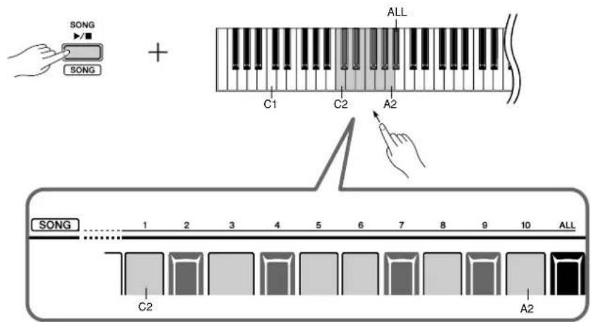 SONG + C1 C2 A2 ALL SONG 1 2 3 4 5 6 7 8 9 10 ALL C2 A2