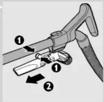 Diagram of a mechanical device with numbered parts indicating assembly steps.