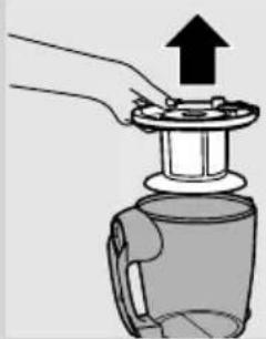 Illustration of a hand pressing down on a mechanical device with an upward arrow (no text or symbols)