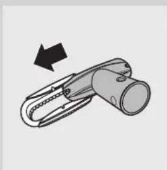 Diagram of a mechanical clamp or tool with an arrow indicating direction (no text or symbols).