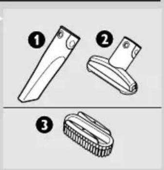 Three numbered mechanical components (①, ②, ③) shown in line drawings.