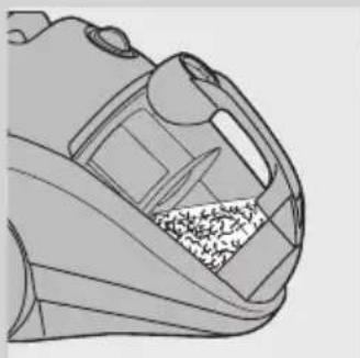Technical line drawing of a mechanical component with an internal cavity and textured surface.