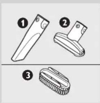 Three numbered diagrams of a mechanical tool or bracket, showing different types of components (no text or symbols present).