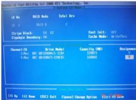 Buildhold (13) Utility (2) 2006 BTI Technology, Inc. LB No BIID Mode Total Drv 13:1 BIID 0 2 Stripe Block 54 KB Past Init: 897 Cigado Boundary: IM Cache Mode: WriteThru Channel ID Drive Model Capacity (MD) Assignment 3-Max ABC MD-12000A25-22B4 329073 V 4-Max ABC MD-1500A25-22NC31 160042 Y Show Status: (1) Up (1) New EISC Exit Special Change Option Ctrl+V/Selec