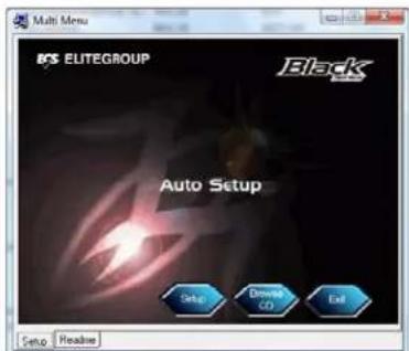 Multi Menu BS ELITEGROUP Black Auto Setup Setup Delete CD Exit Seto Readie