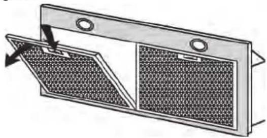DE DIETRICH DHG377XP1 - -Maintenance of the anti-grease filters: - 1
