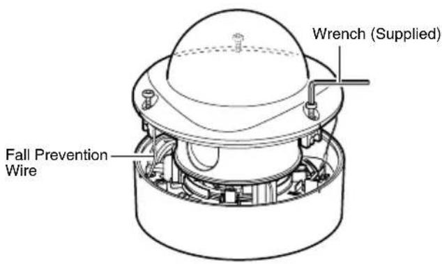 Wrench (Supplied) Fall Prevention Wire