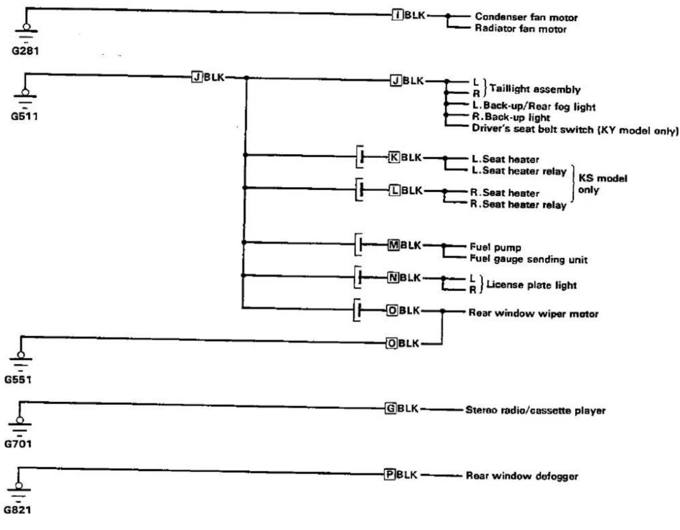 Honda Civic Coupe CRX (1987) - Circuit Identification (cont'd) - 3