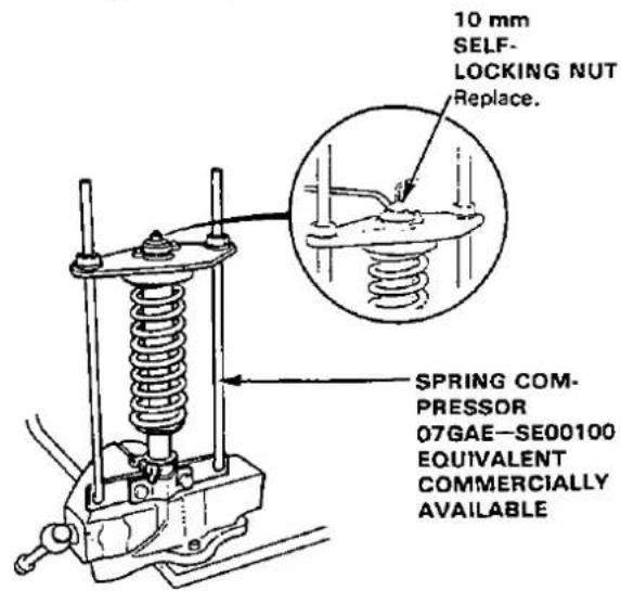 10 mm SELF- LOCKING NUT Replace. SPRING COM- PRESSOR 07GAE-SE00100 EQUIVALENT COMMERCIALLY AVAILABLE