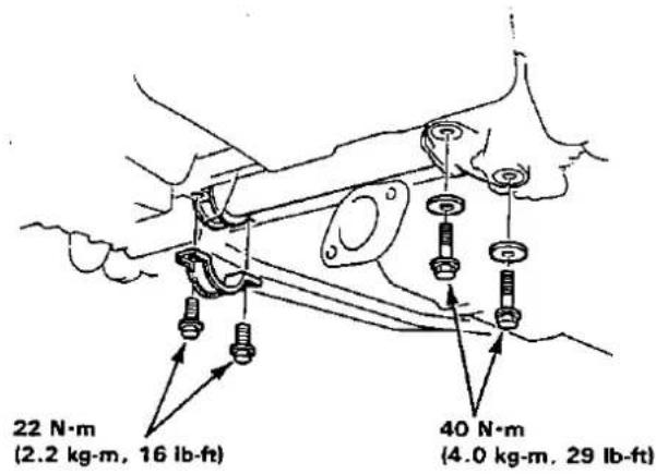 22 N·m (2.2 kg·m, 16 lb-ft) 40 N·m (4.0 kg·m, 29 lb-ft)