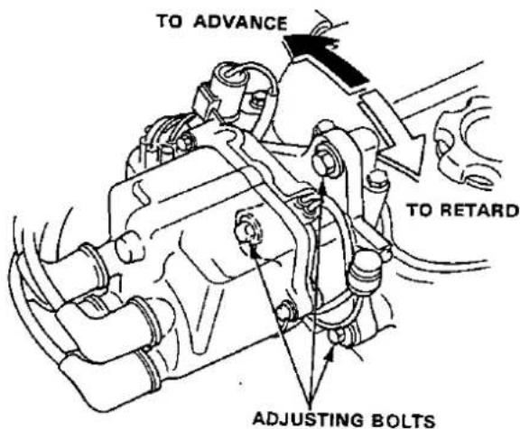 TO ADVANCE TO RETARD ADJUSTING BOLTS