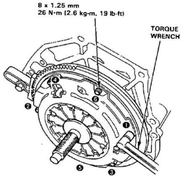 8 x 1.25 mm 26 N·m (2.6 kg·m, 19 lb·ft) TORQUE WRENCH