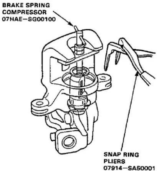 BRAKE SPRING COMPRESSOR 07HAE-SG00100 SNAP RING PLIERS 07914-SA50001