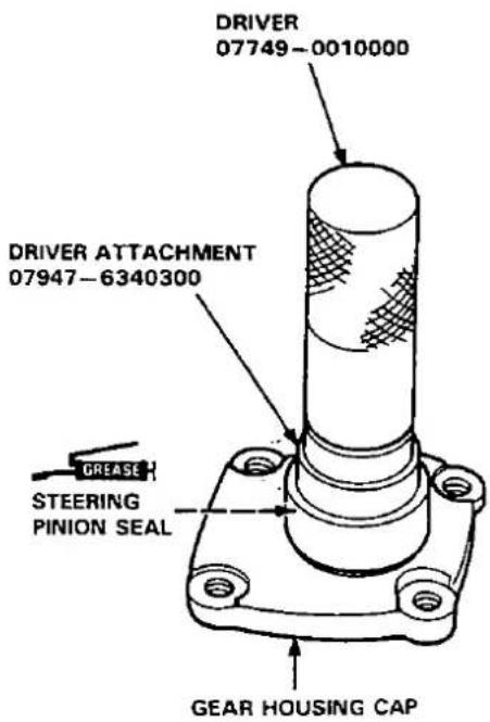 DRIVER 07749-0010000 DRIVER ATTACHMENT 07947-6340300 GREASE STEERING PINION SEAL GEAR HOUSING CAP