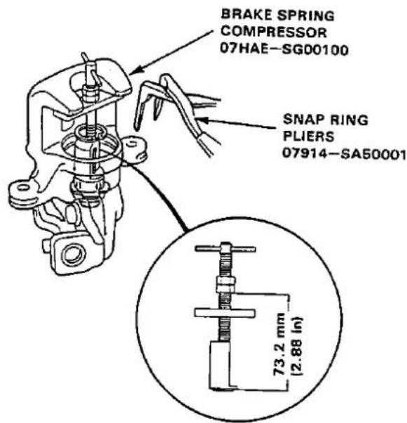 BRAKE SPRING COMPRESSOR 07HAE-SG00100 SNAP RING PLIERS 07914-SA50001 73.2 mm (2.88 in)