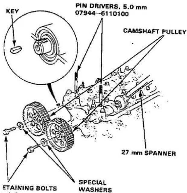 KEY PIN DRIVERS, 5.0 mm 07944-6110100 CAMSHAFT PULLEY 27 mm SPANNER ETAINING BOLTS SPECIAL WASHERS