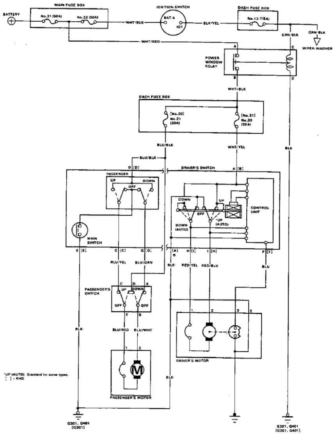 Honda Civic Coupe CRX (1987) - Circuit Diagram - 1
