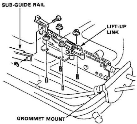 SUB-GUIDE RAIL LIFT-UP LINK GROMMET MOUNT